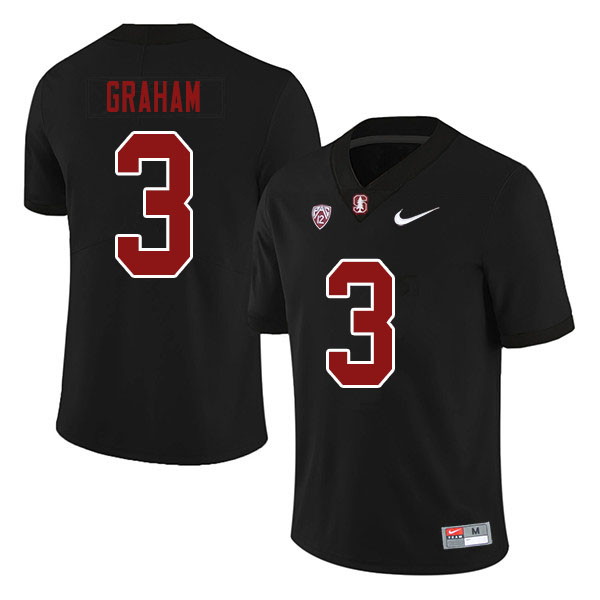 Men #3 Marcus Graham Stanford Cardinal College Football Jerseys Sale-Black